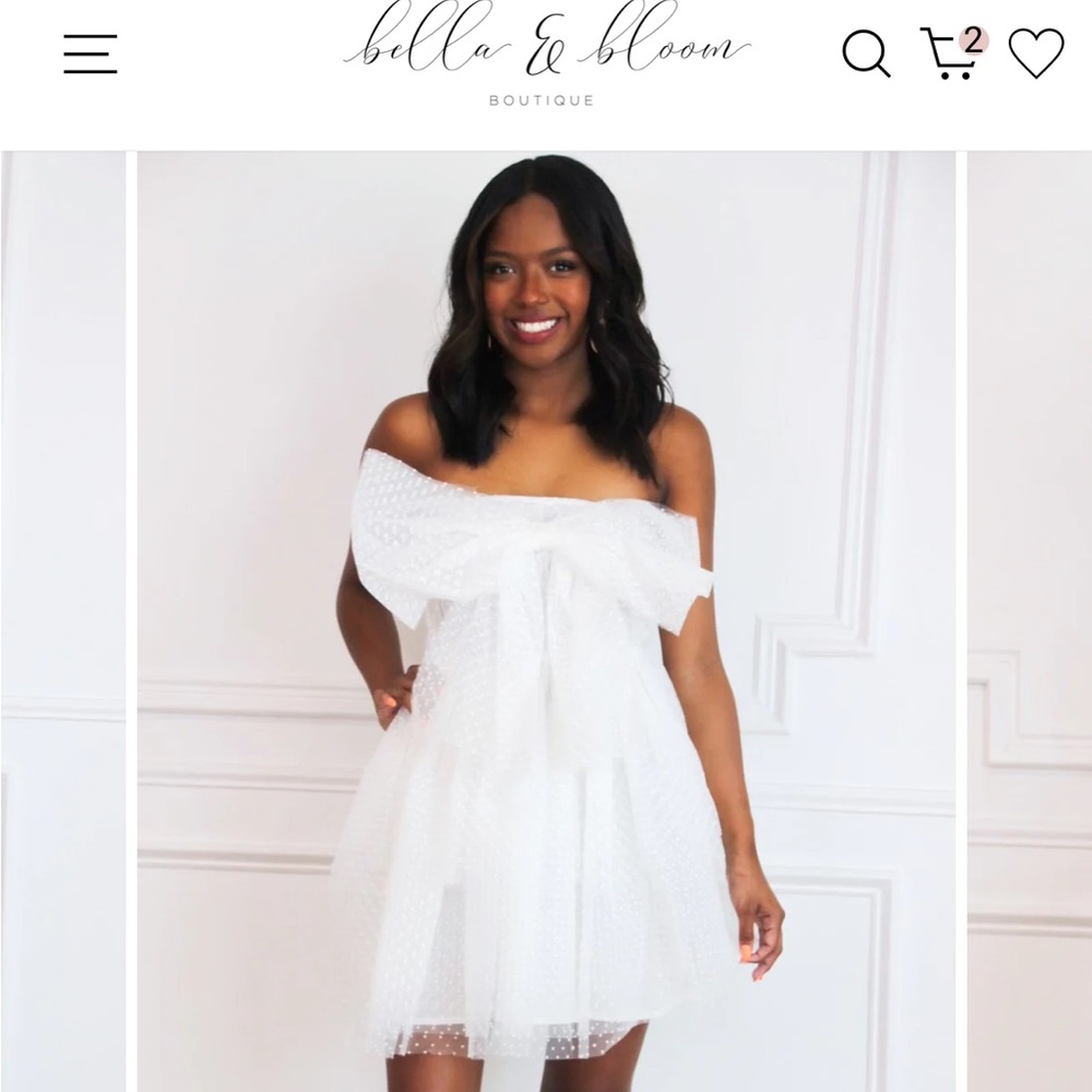 YOUR HEART IS MINE TULLE BOW DRESS: WHITE